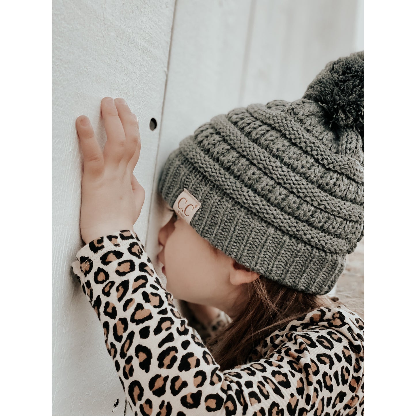 Kids CC Beanie-Solid With Pom