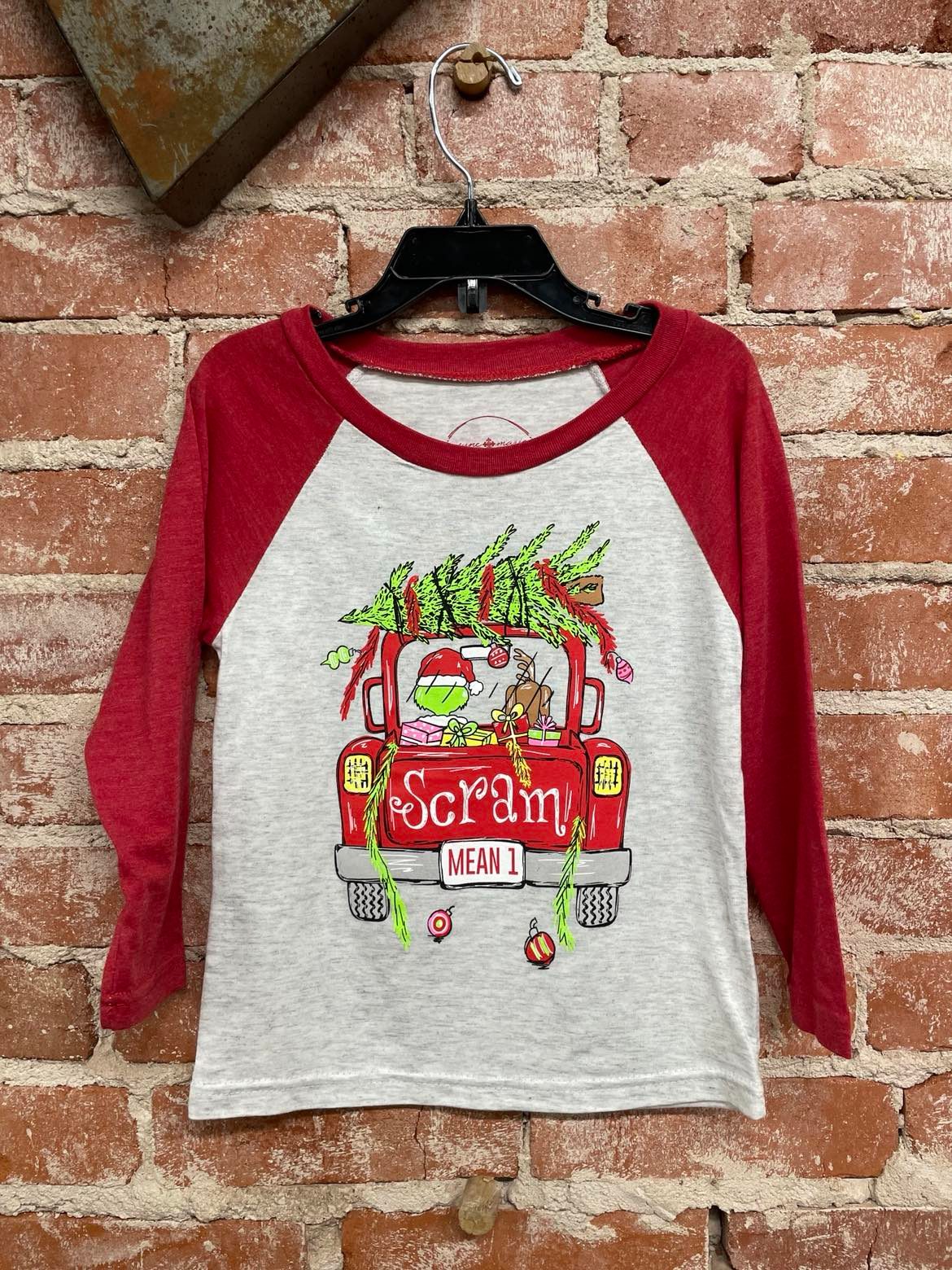 Kids Scram Grinch Truck 3/4 Sleeve Crew Neck