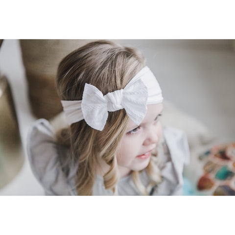 White cable knit head wrap