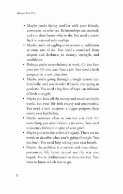 Never Too Far: Coming Back from Defeat and Disappointment to Purpose and Power