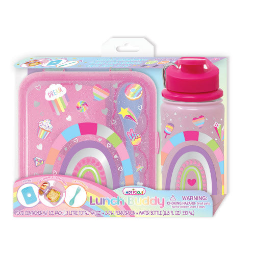 HOT FOCUS 2 IN 1 SNACK WATER BOTTLE - RAINBOW