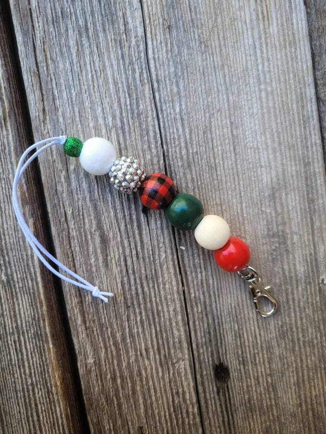 Silver and buffalo plaid freshie hanger