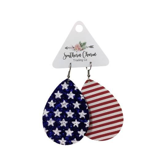 Stars & Stripes Earrings Curved