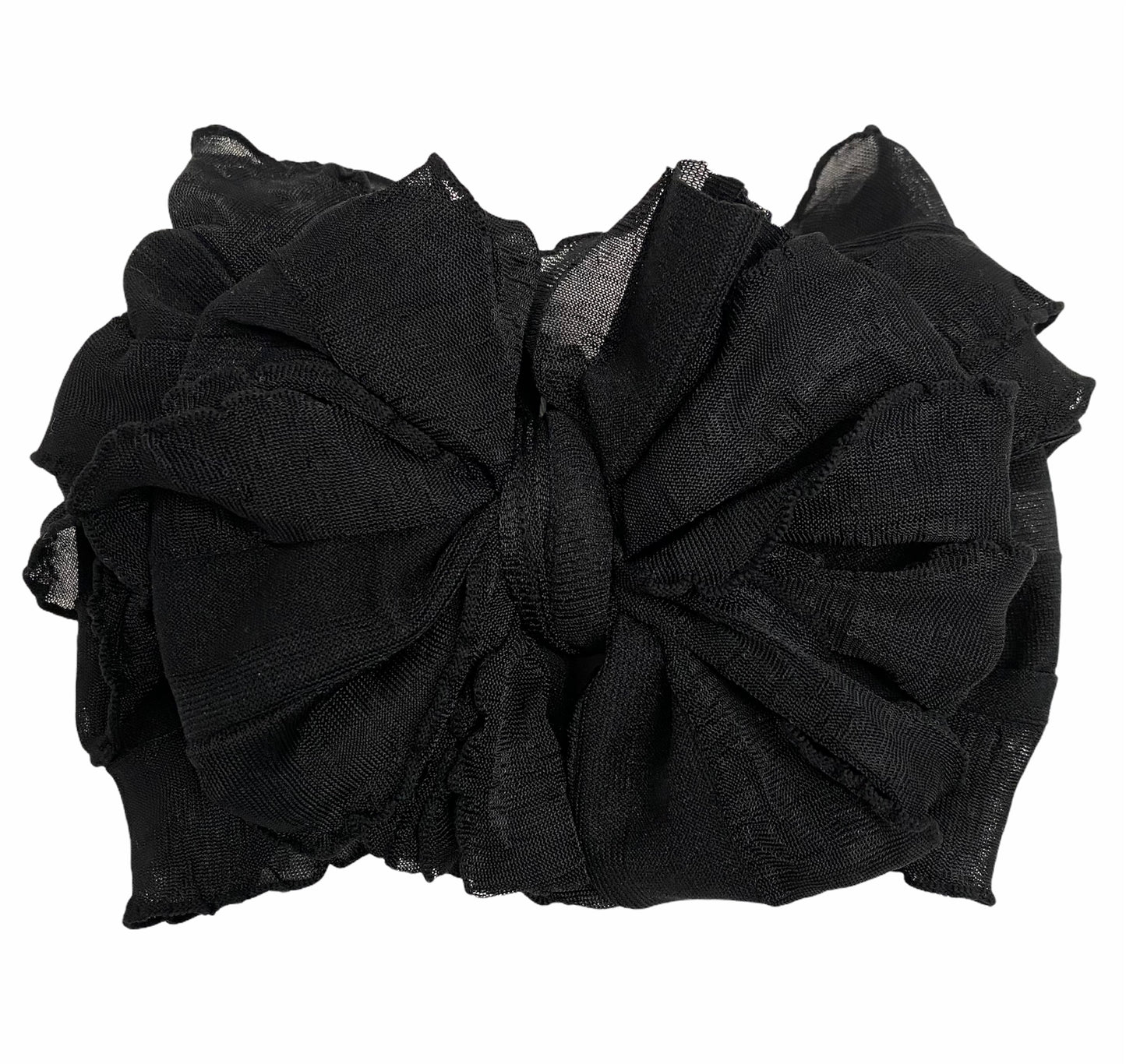 black ruffled headband