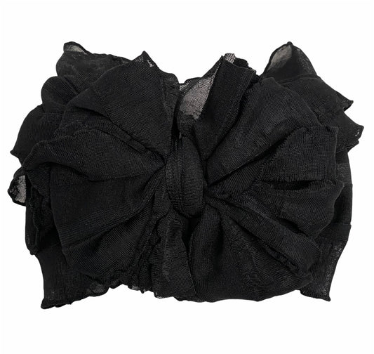 black ruffled headband