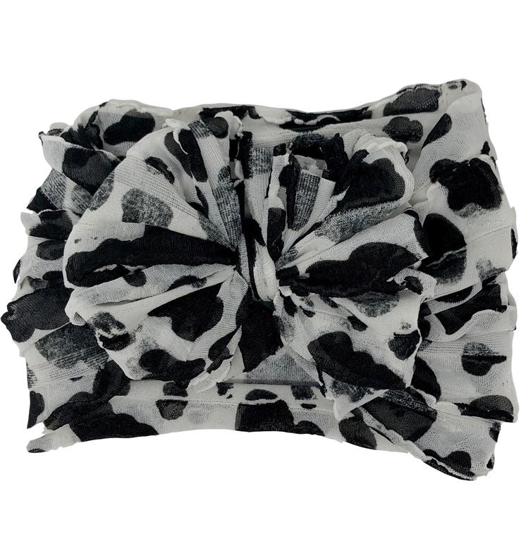 cow ruffled headband