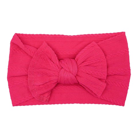 Hot pink cable knit head wrap