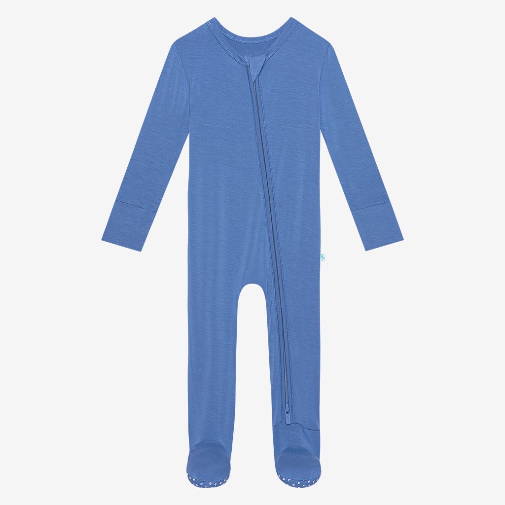 Footie Zippered One Piece-Aviator Blue