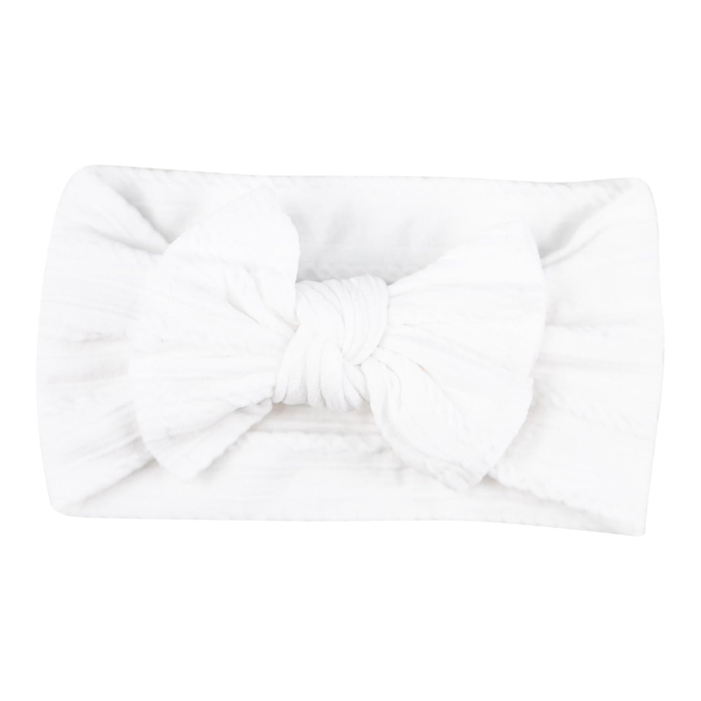 White cable knit head wrap
