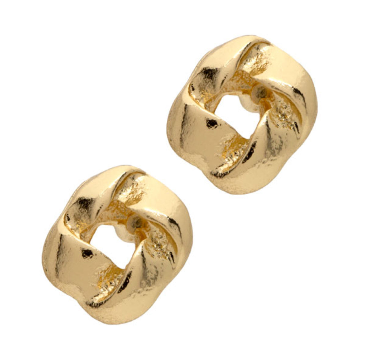 Square Ribbon Stud Earrings