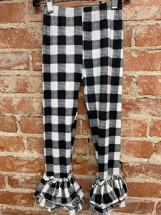 White/Black Buffalo Plaid Truffle Leggings