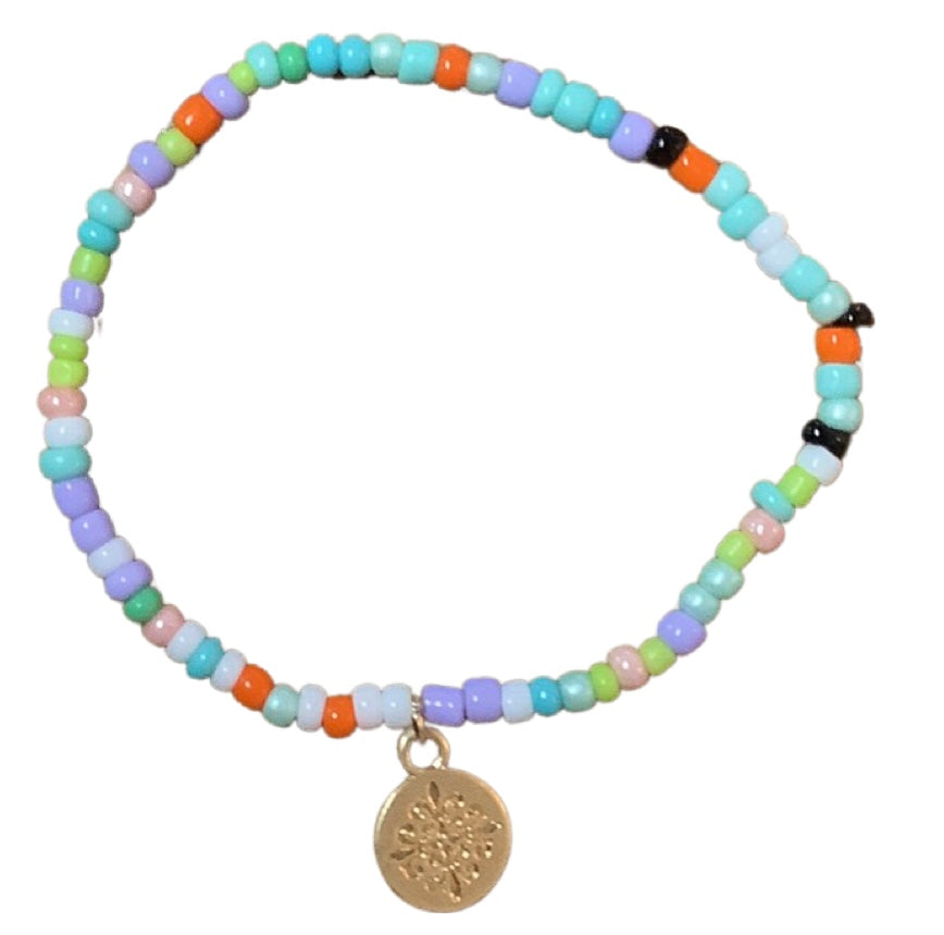 Kid’s Gold Charm Beaded Bracelet