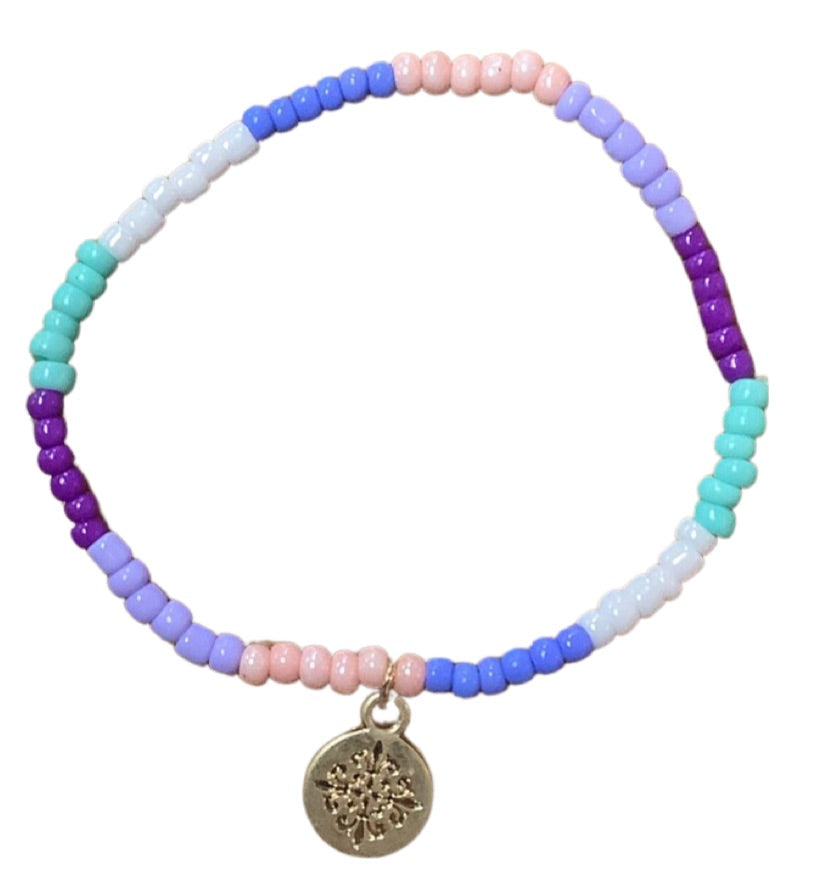 Kid’s Gold Charm Beaded Bracelet