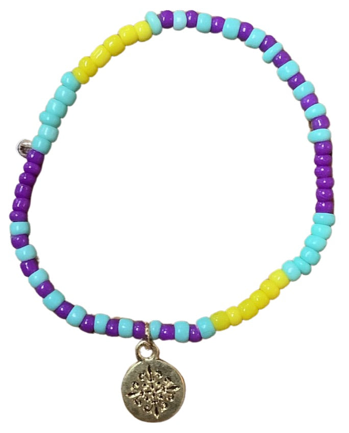 Kid’s Gold Charm Beaded Bracelet