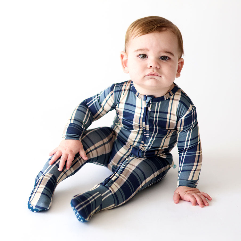 Posh Peanut Footie Zippered One Piece-Joseph