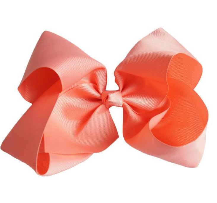 Peach 8" Hair Bow