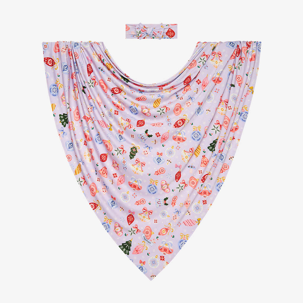 Posh Peanut Infant Swaddle and Headwrap Set-Holly