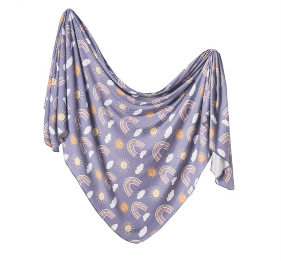 Copper pearl knit swaddle blanket