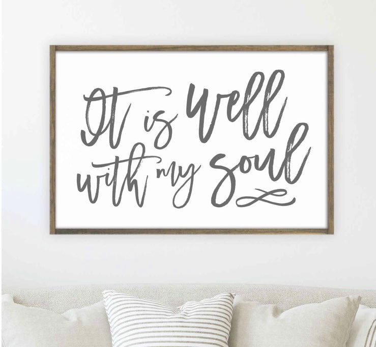 It Is Well 24x36 Wood Sign
