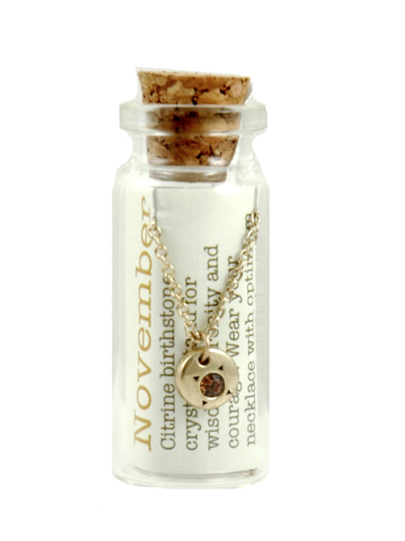 Birthstone Bottle Necklace