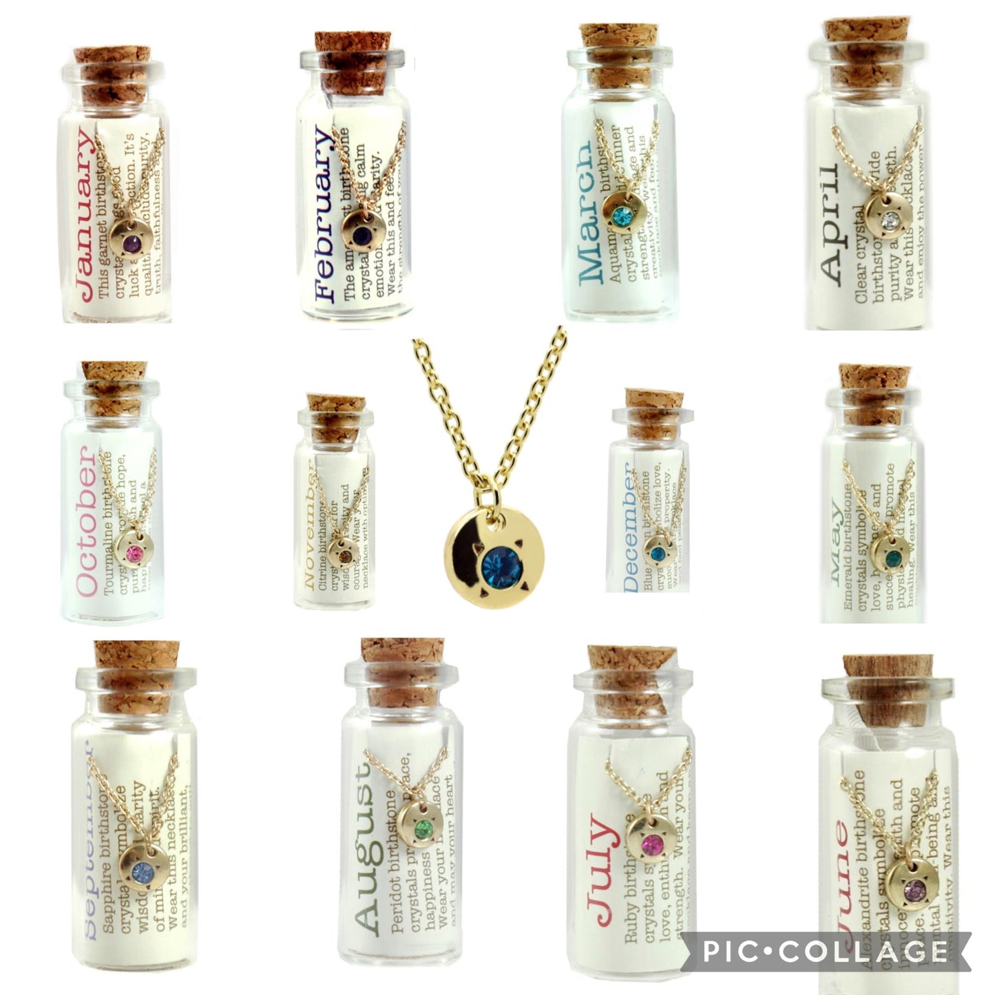 Birthstone Bottle Necklace