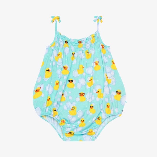Posh Peanut Spaghetti Strap Bubble Romper-Ducky