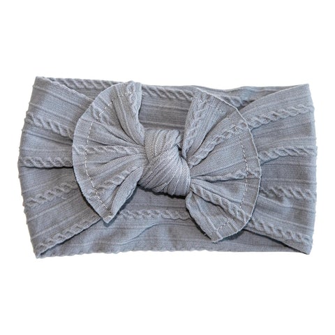 gray cable knit head wrap