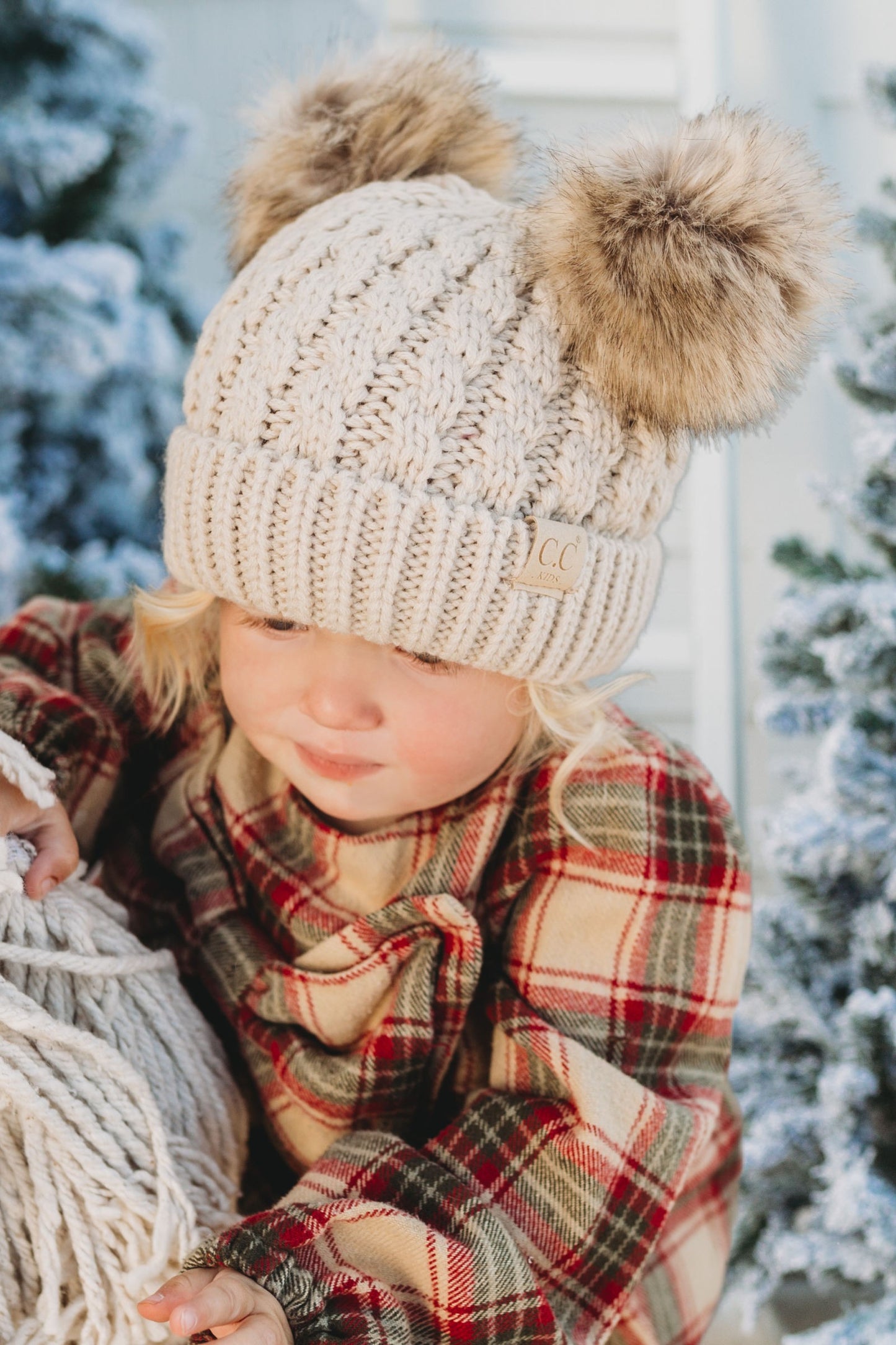 Kids CC Double Pom Beanie
