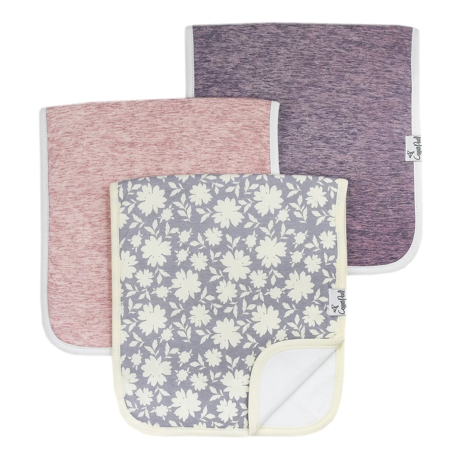 Copper Pearl burp cloth set