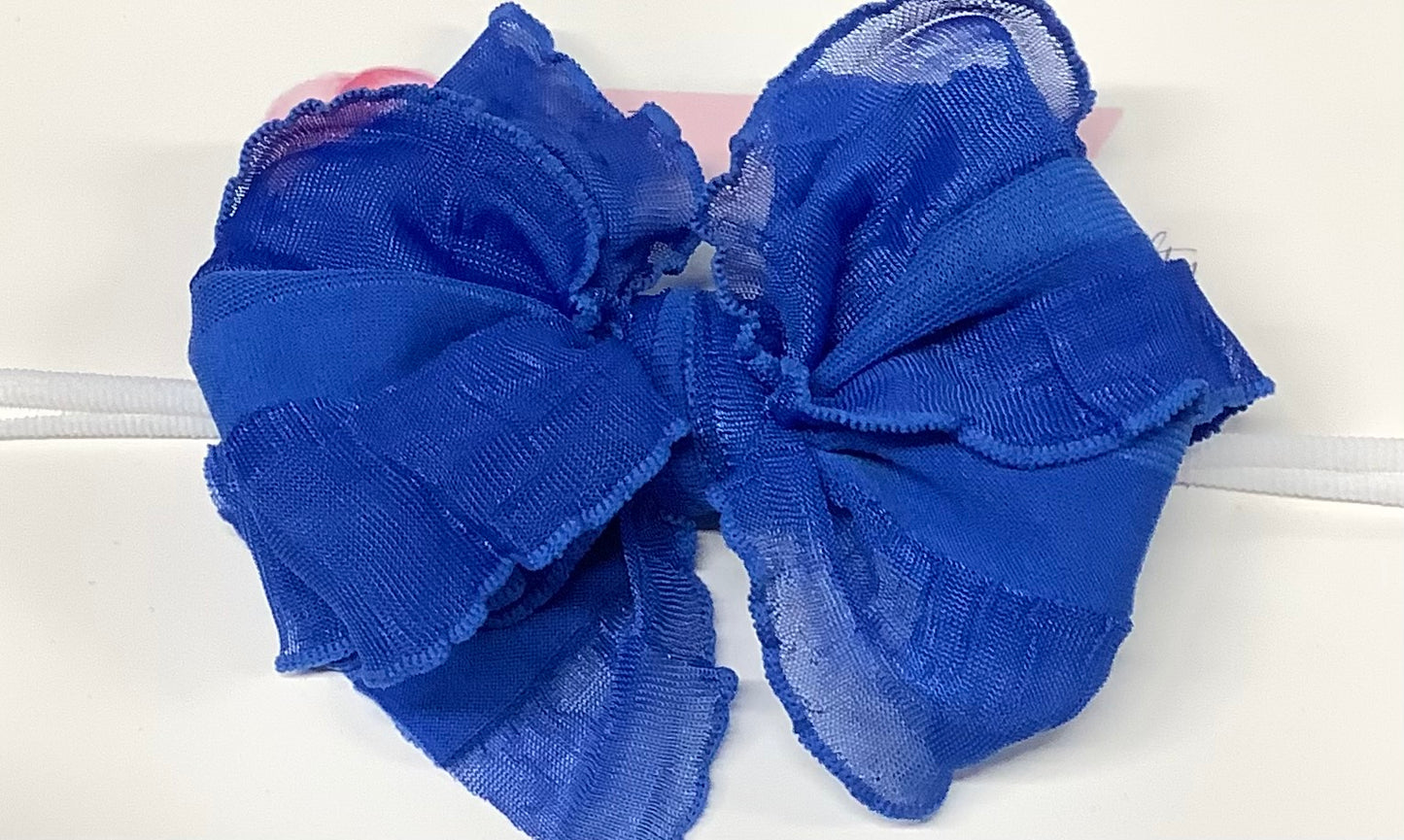 Mini Ruffled Navy Headband