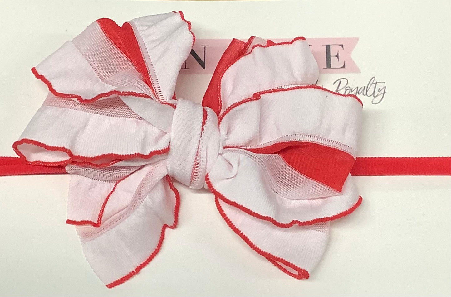 Mini Ruffled Navy Headband