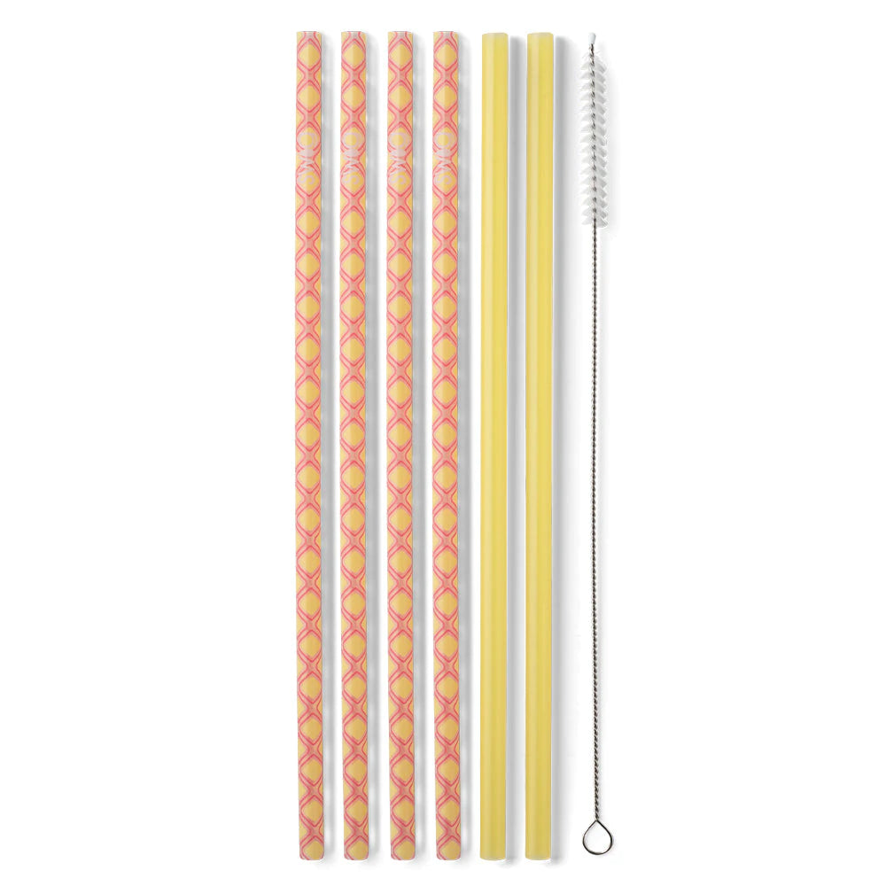 Swig Pink Lemonade & Yellow Straw Set