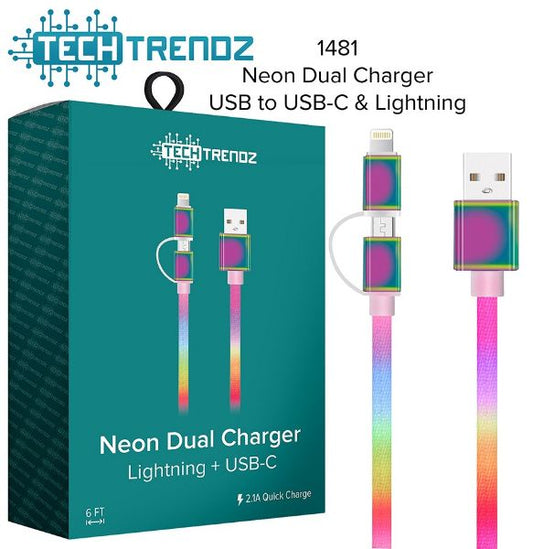 2 in 1 Rainbow Charging Cable