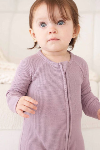 Amethyst Waffle Bamboo Convertible Zip Romper