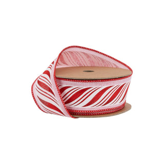 1 1/2" Wired Peppermint Sticks Ribbon