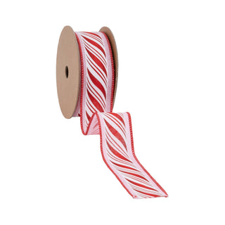1 1/2" Wired Peppermint Sticks Ribbon