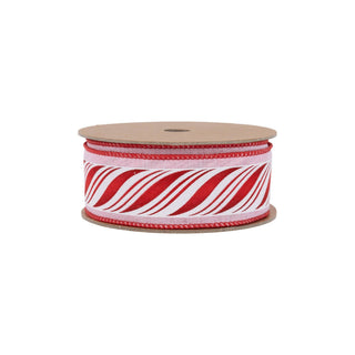 1 1/2" Wired Peppermint Sticks Ribbon