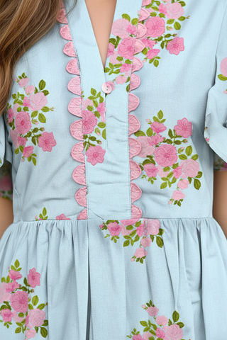 Flutter Sleeve Floral Maxi Dress