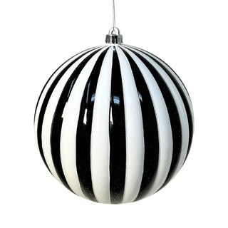 David Christopher's Collection Christmas Ornament 10" Black White Striped Ornament