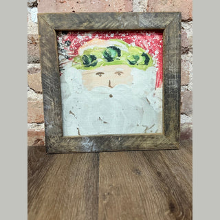 The Grey Antler Home Decor Santa 12" x 12" Rustic Framed Art