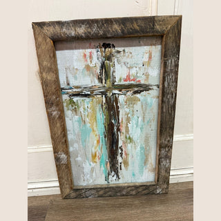 The Grey Antler Home Decor Cross 12" x 18" Rustic Framed Art
