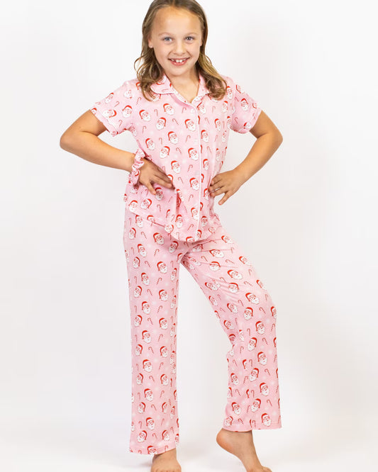 Girls Candy Cane Cute Pajama Set