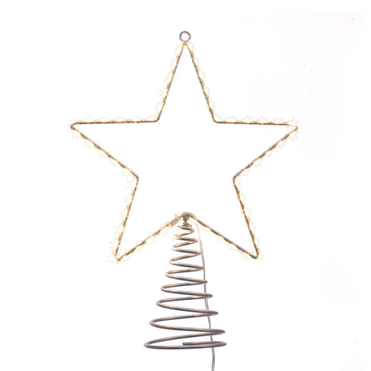Metal Wire Lighted LED Star Treetop