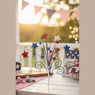 Decorative branch with red, white, and blue stars