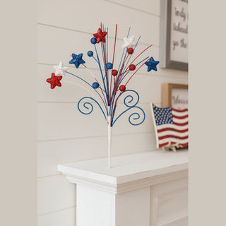 Decorative branch with red, white, and blue stars