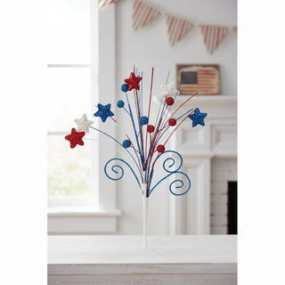 Decorative branch with red, white, and blue stars 