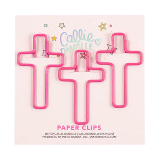 Pink Cross Paper Clips