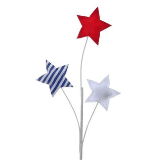 Decorative garden stake with red, white, and blue stars 