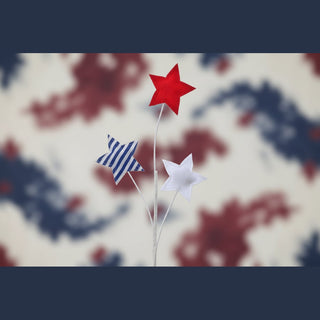 Decorative garden stake with red, white, and blue stars
