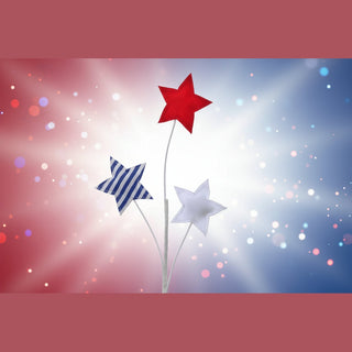 Decorative garden stake with red, white, and blue stars